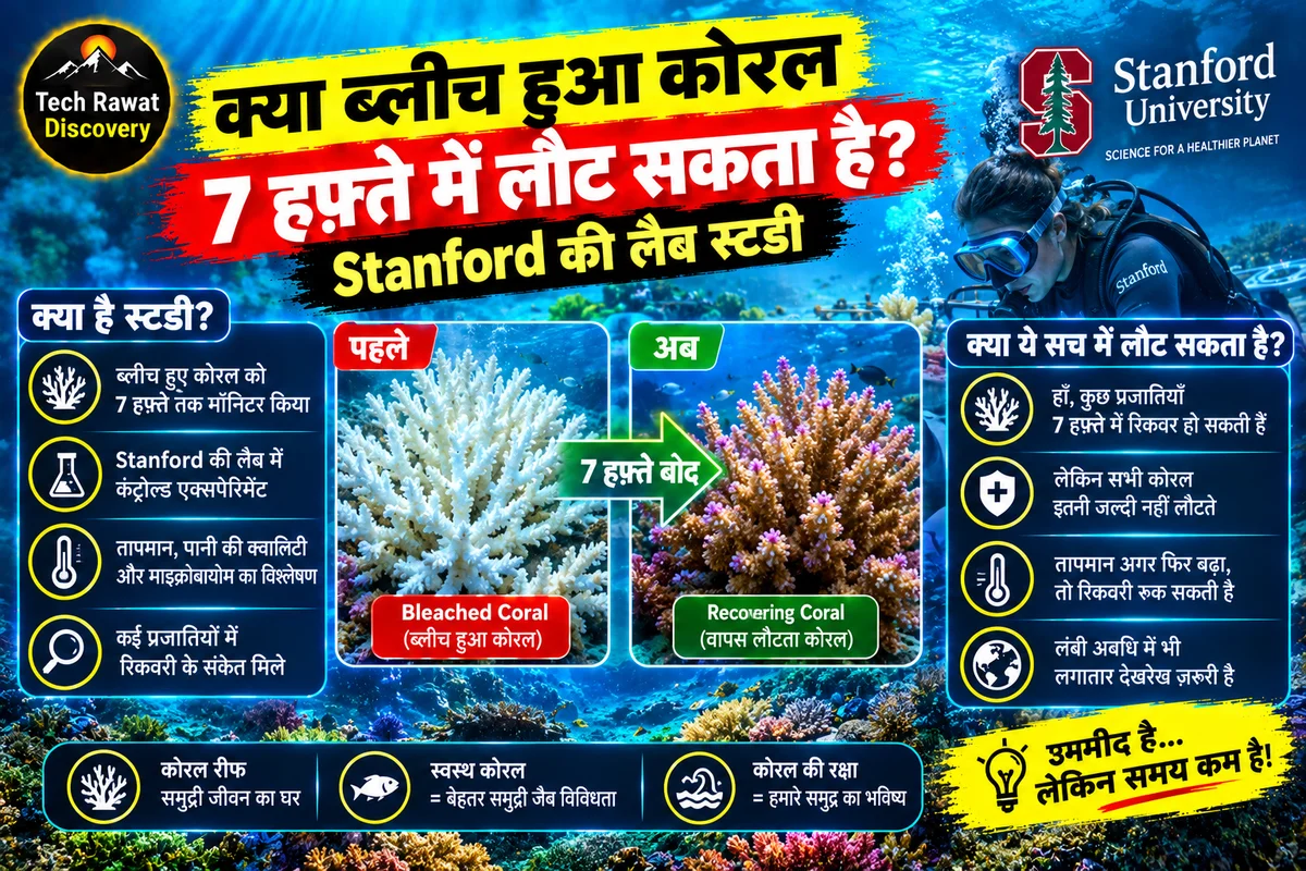 क्या ब्लीच हुआ कोरल 7 हफ़्ते में लौट सकता है? Stanford की लैब स्टडी