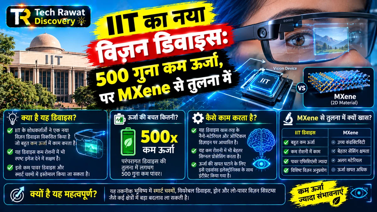 IIT का नया विज़न डिवाइस: 500 गुना कम ऊर्जा, पर MXene से तुलना में
